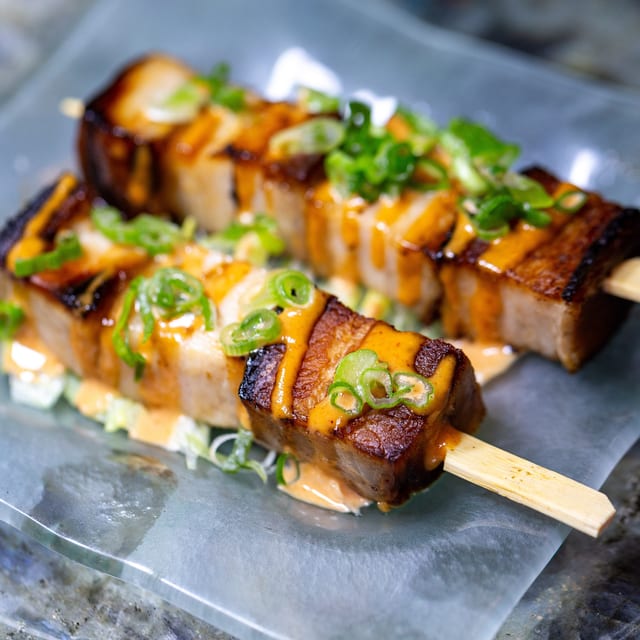 Pork Belly Skewers.