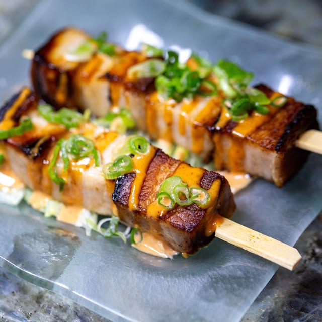 Pork Belly Skewers.