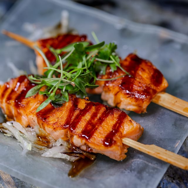 Salmon Skewers.